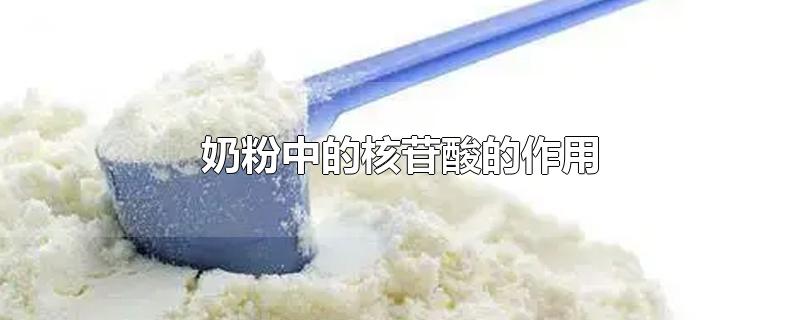 奶粉中核苷酸的作用与功效(核苷酸在奶粉里的作用)