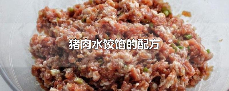 猪肉水饺馅的配方(猪肉馅饺子的做法)