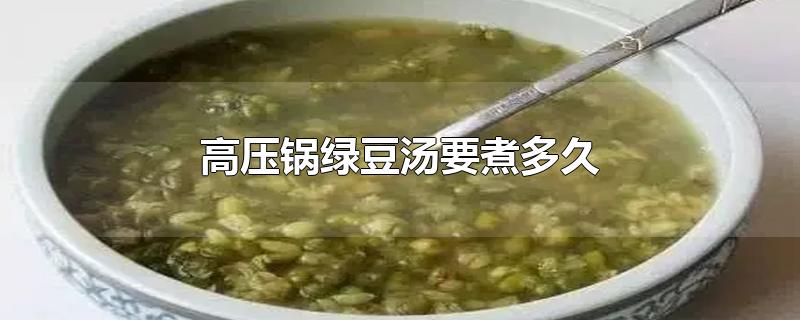 高压锅绿豆汤要煮多久最好(高压锅绿豆汤要煮多久窍门)