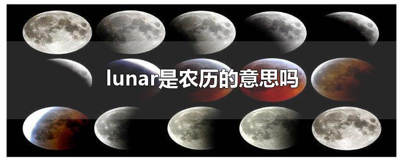 lunar是农历的意思吗(lunar有农历的意思吗)