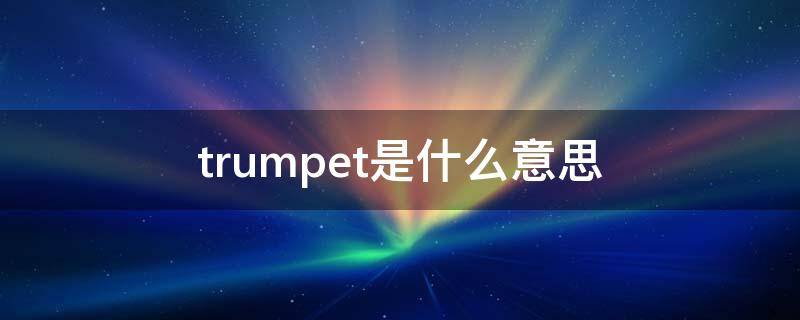 trumpet是什么意思中文(trumpet是什么意思英语)
