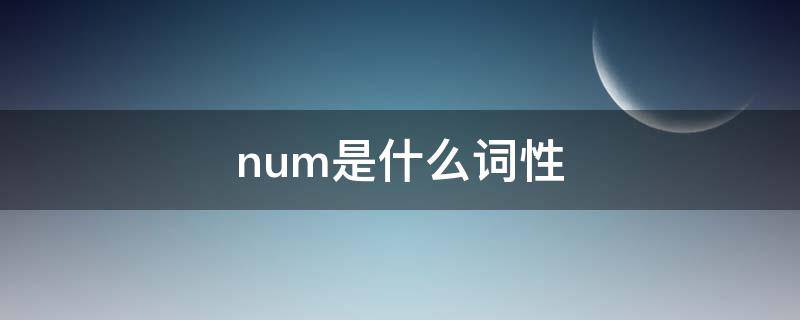 num是什么词性的意思(num是什么词性英语)