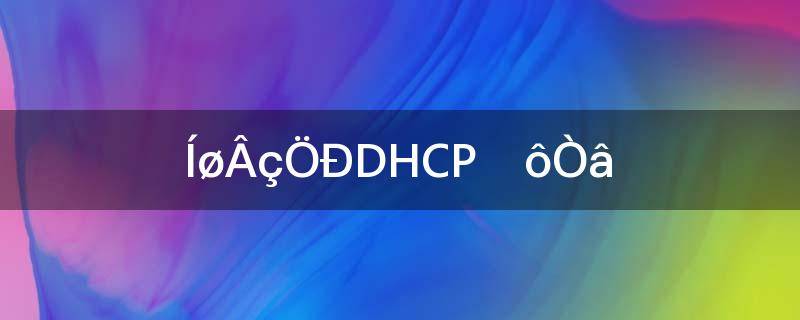 DHCP啥意思(dhcp是什么意)