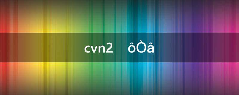 cvn2什么意思,cvn2什么意思在哪里能找到